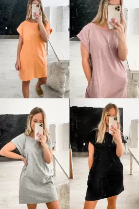 Baylor Basic Pocketed T-Shirt Dress | 5 COLORS | FINAL SALE