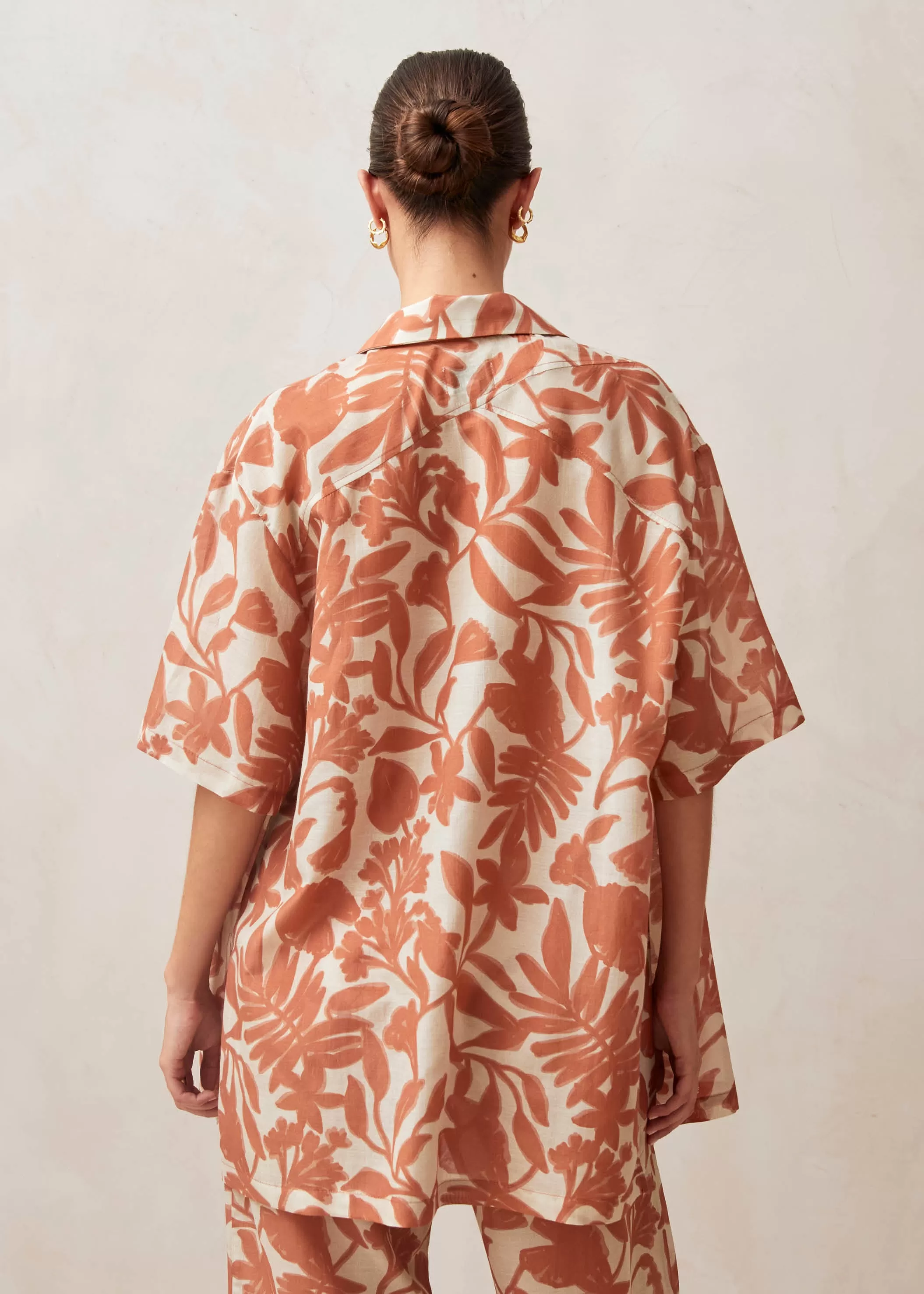 Belize Floral Orange Shirt