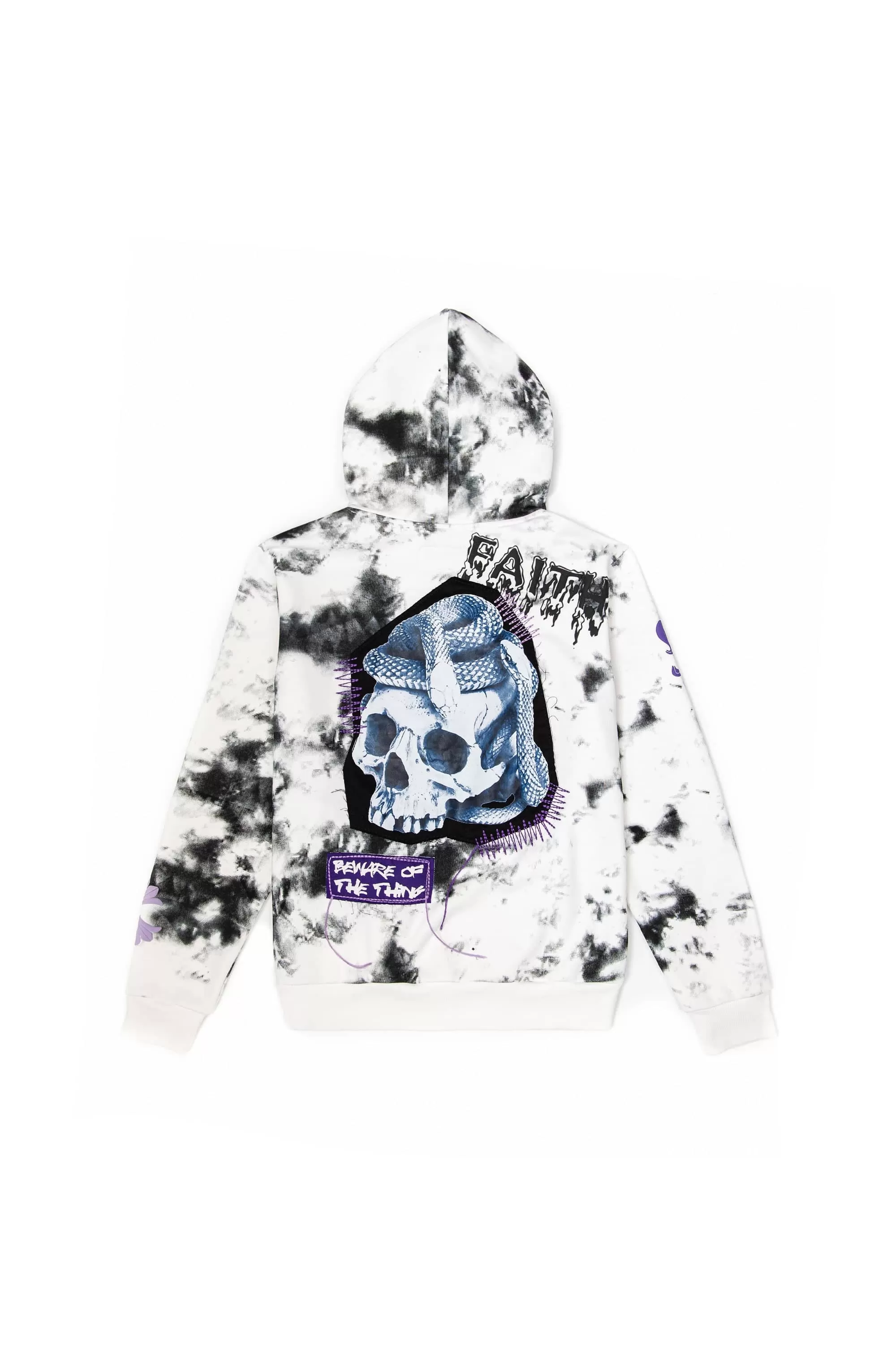 Big and Tall Tie-Dye Fashion Hoodie - Cloud Black