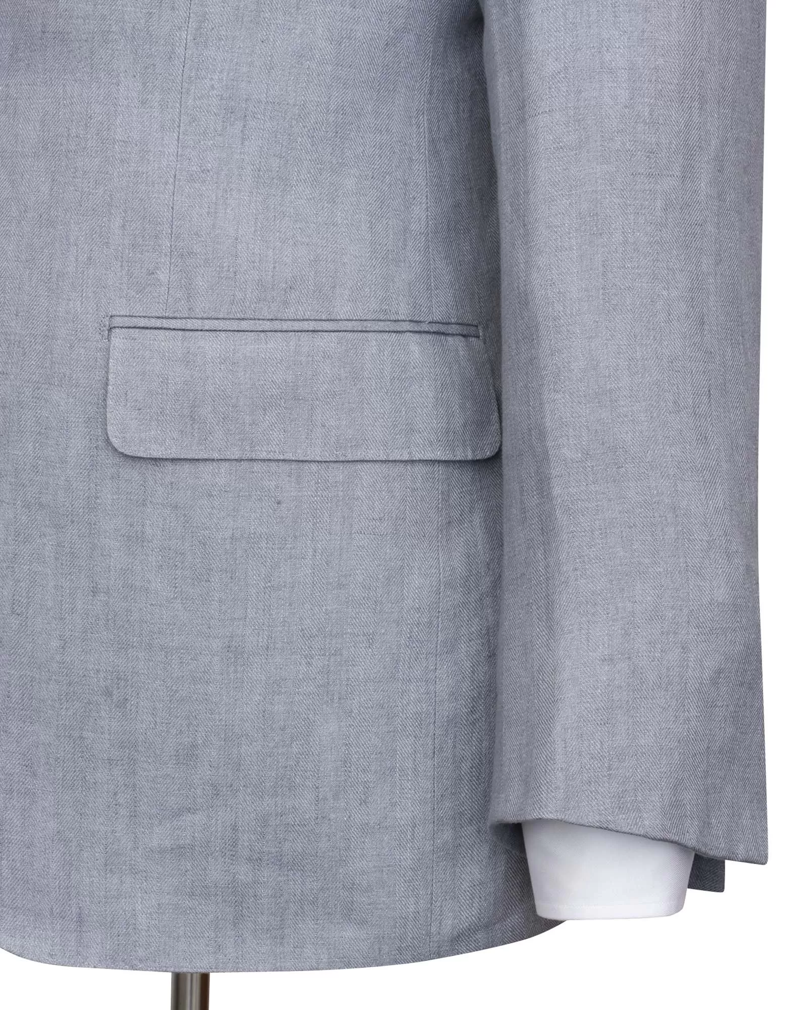 Birch Grey Dresano Pegaso Herringbone Linen Suit