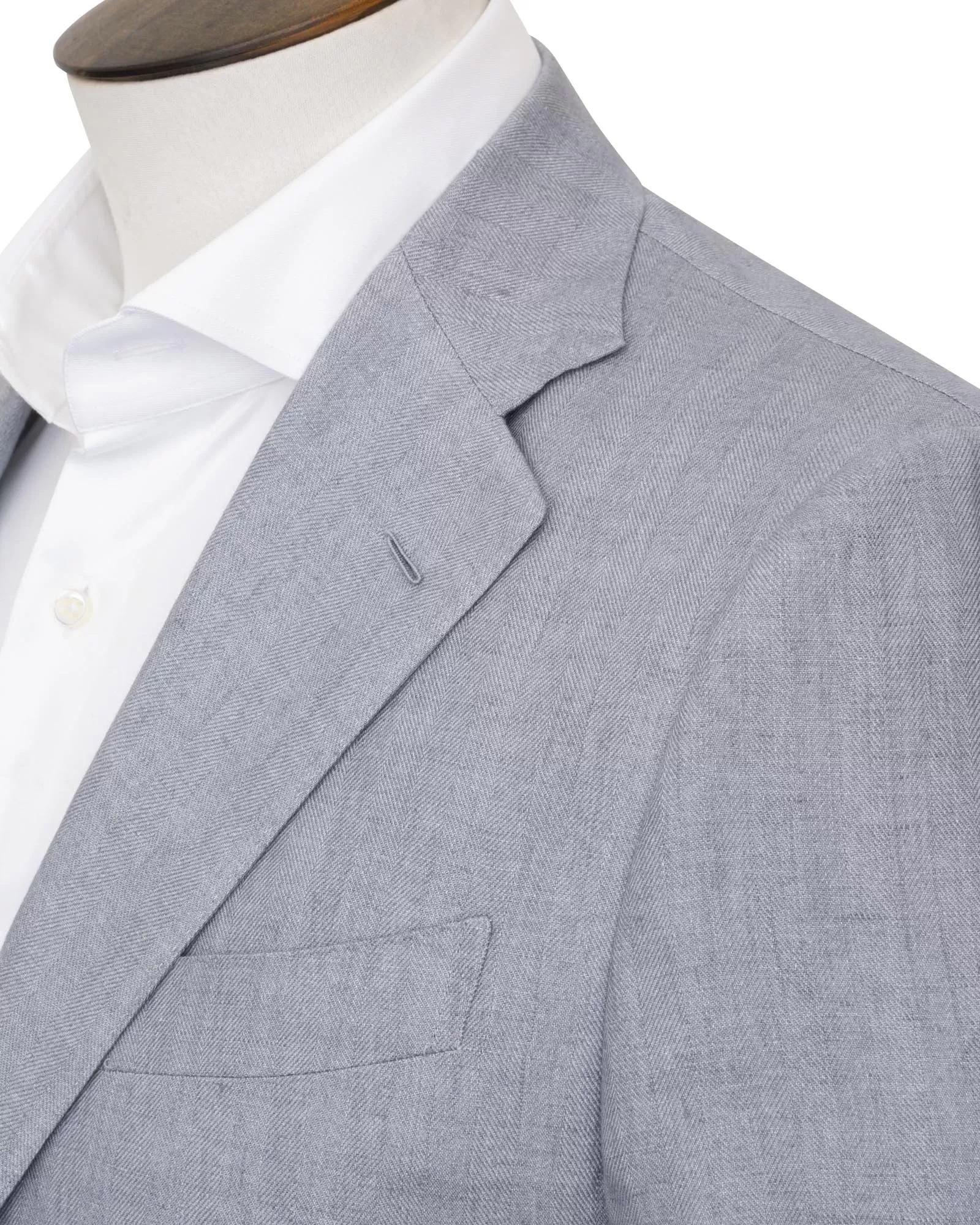 Birch Grey Dresano Pegaso Herringbone Linen Suit