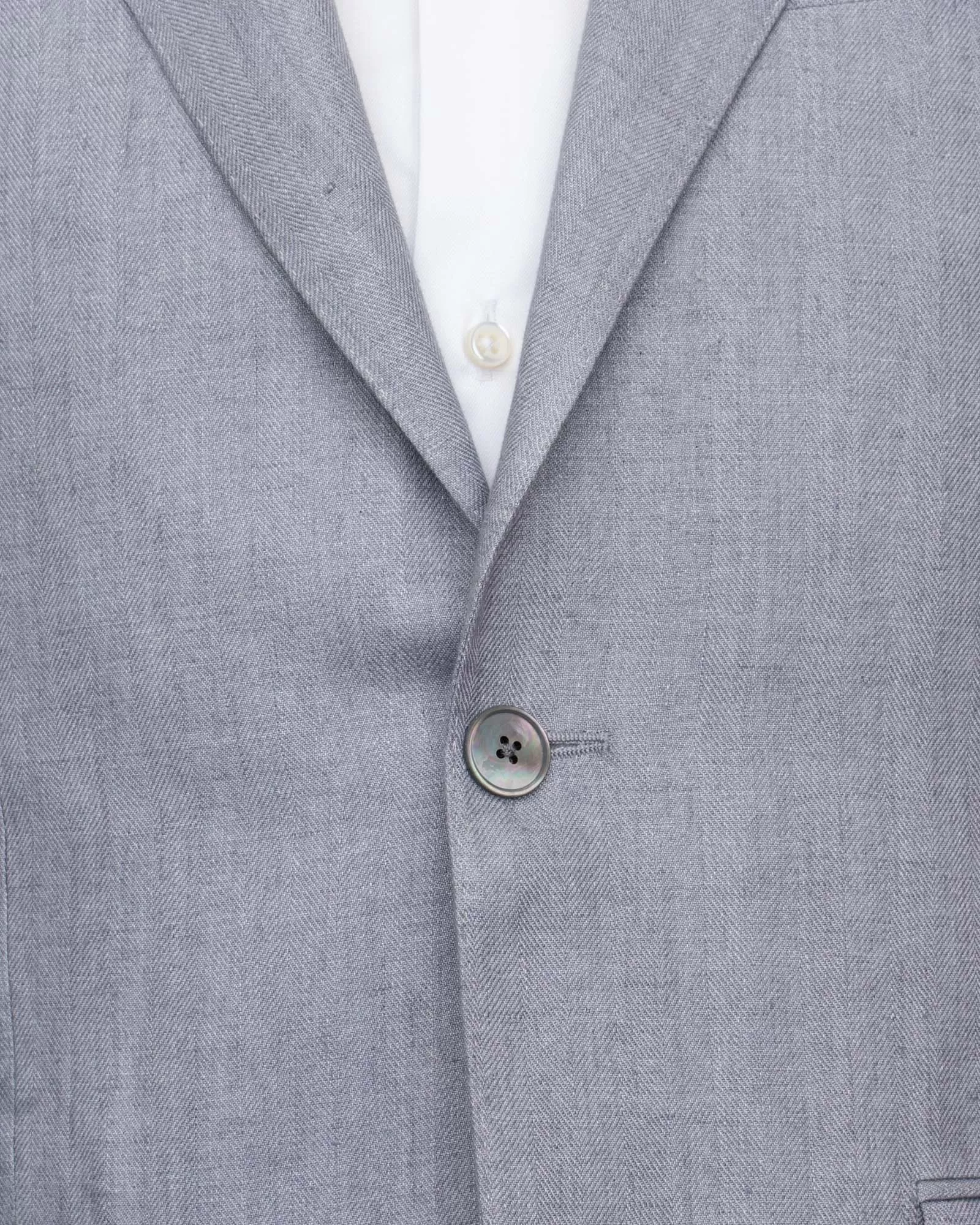 Birch Grey Dresano Pegaso Herringbone Linen Suit