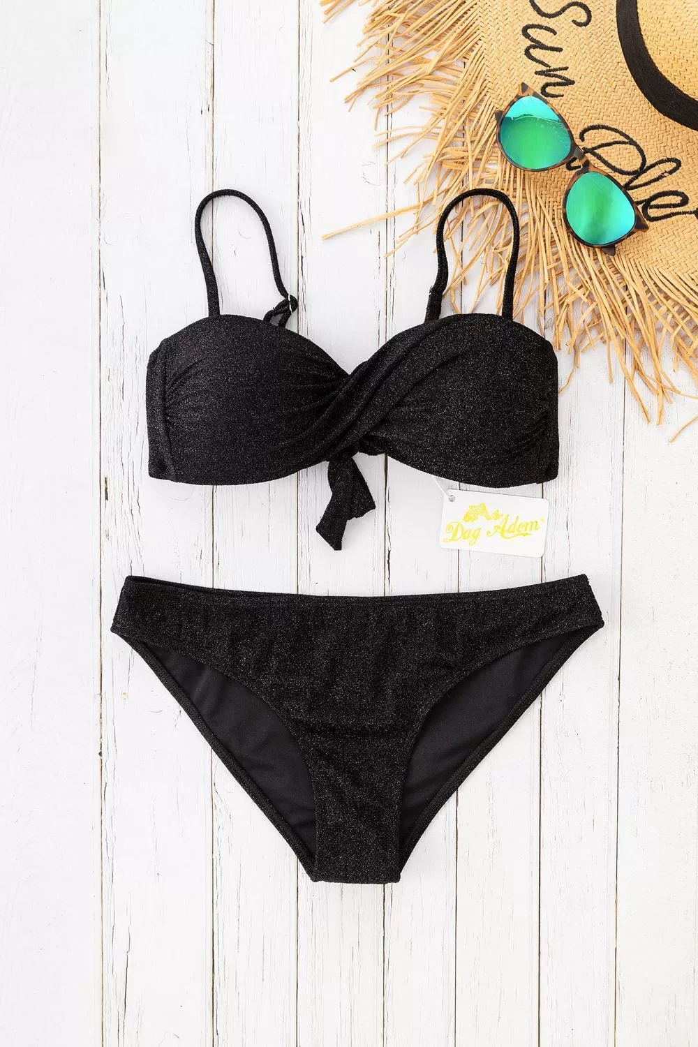 Black Bandeau Bikini Sparkle