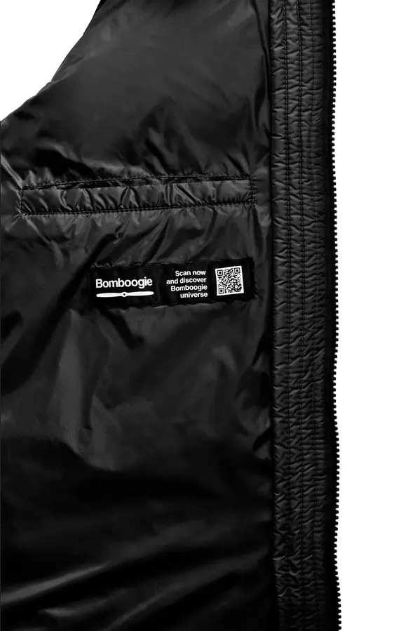 Bomboogie women's down jacket in shiny nylon Geneva CW6630TDLC3 90 black