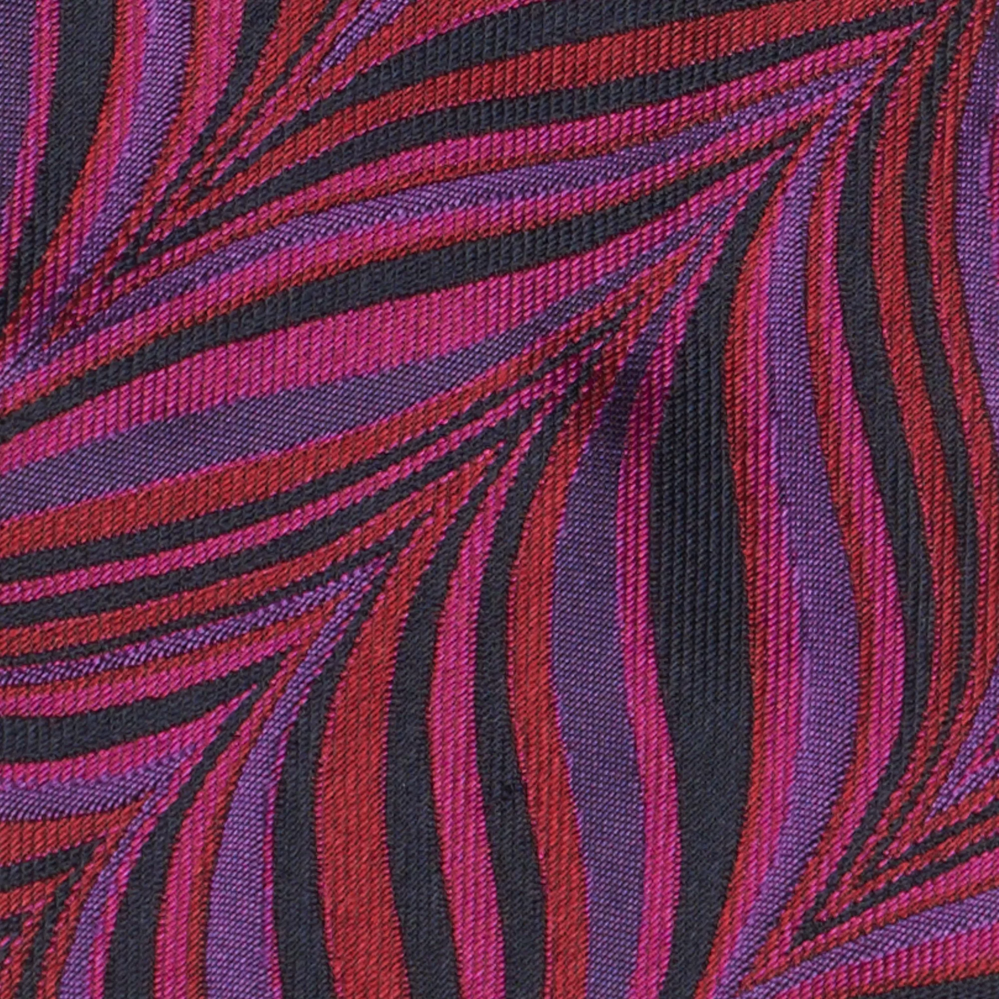 BOTTEGA VENETA Handmade Purple Abstract Striped Design Silk Tie