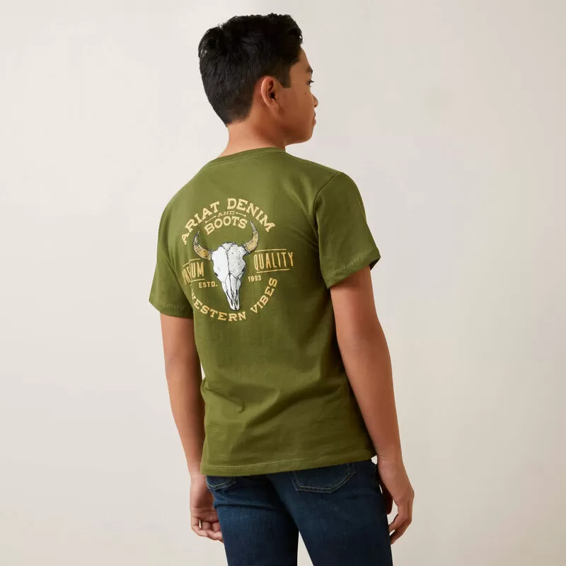 Boys Ariat Bison Skull T-Shirt