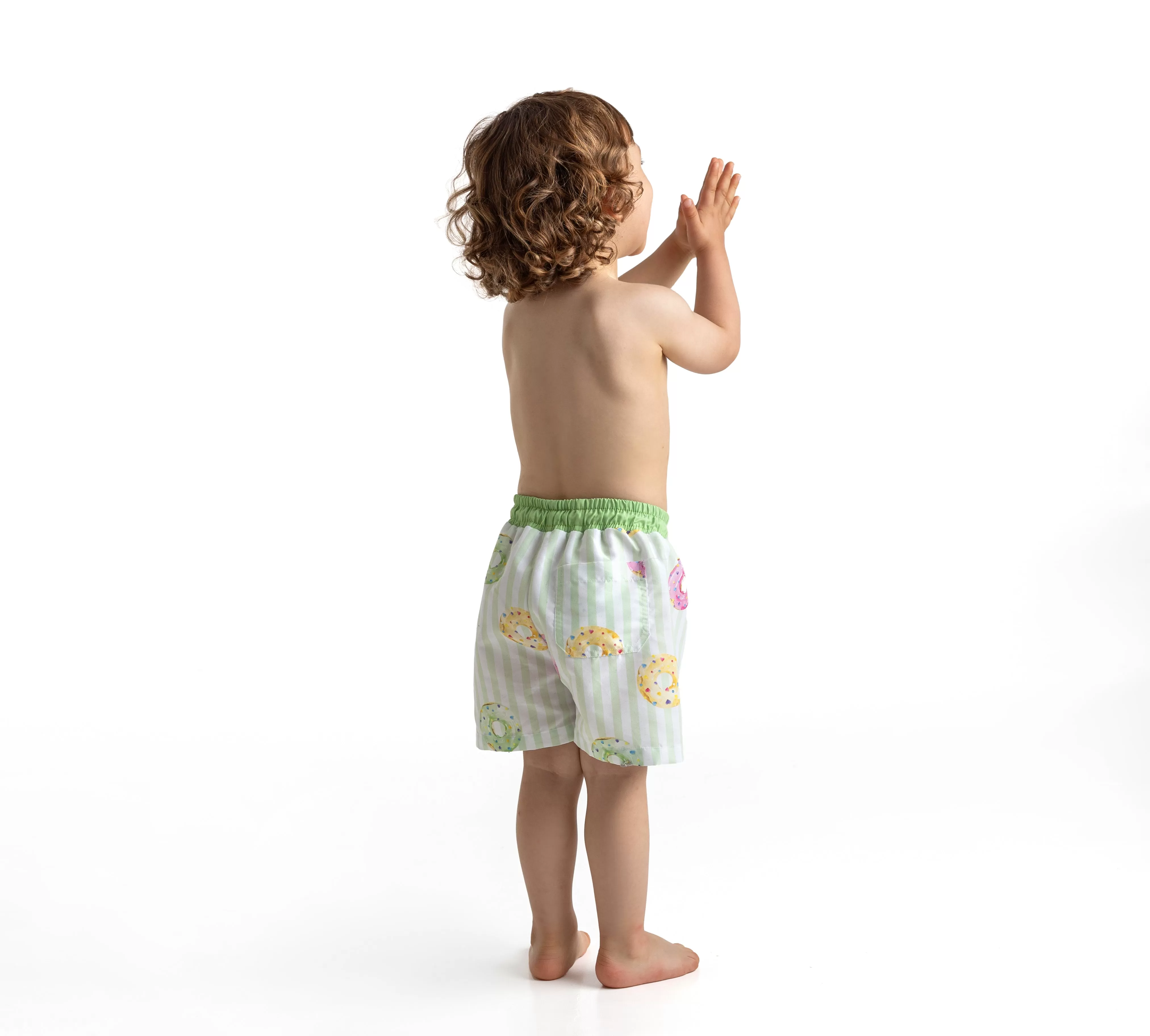 Boys Meia Pata Donut Print Swimshorts