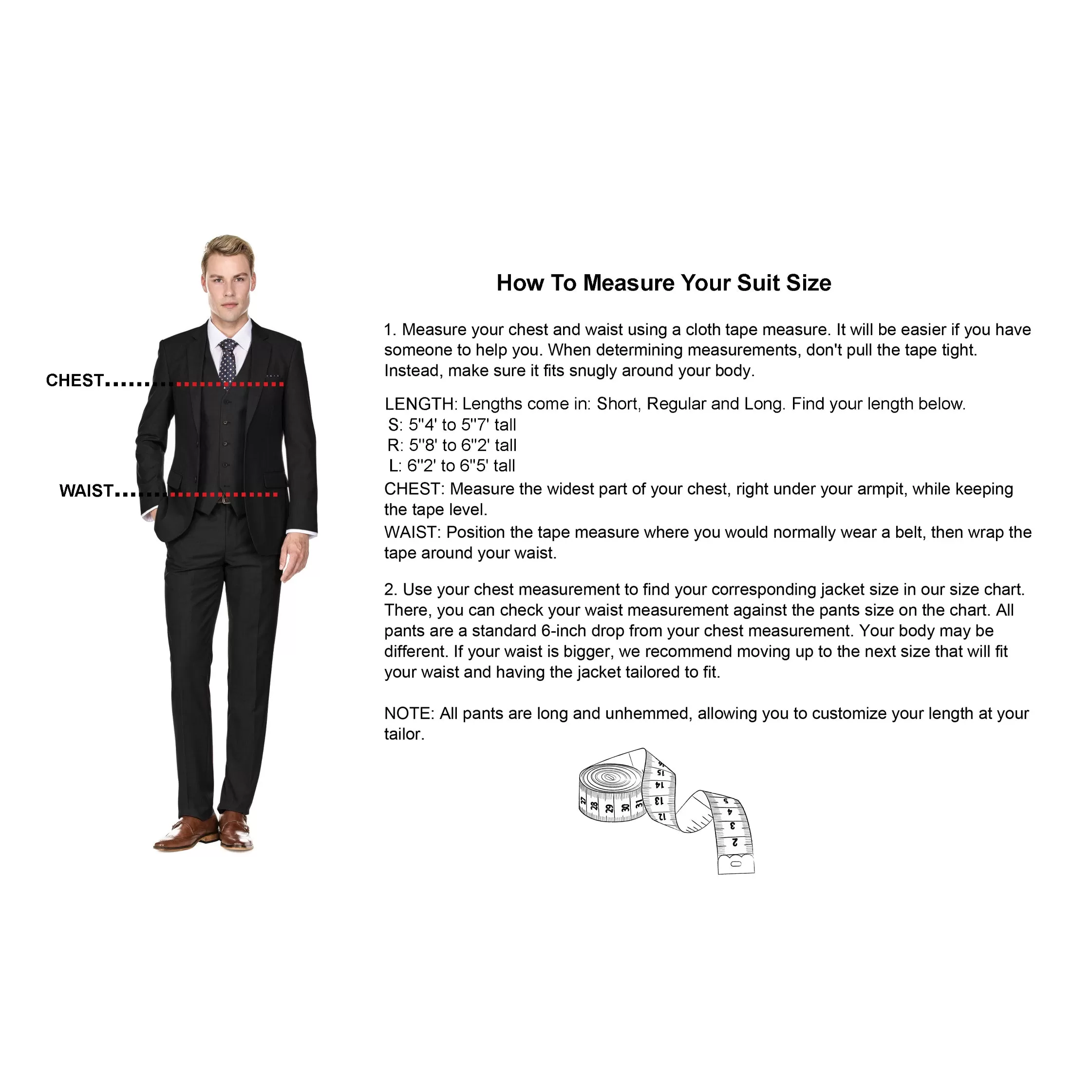 Braveman Men's Classic Fit 2PC Suits