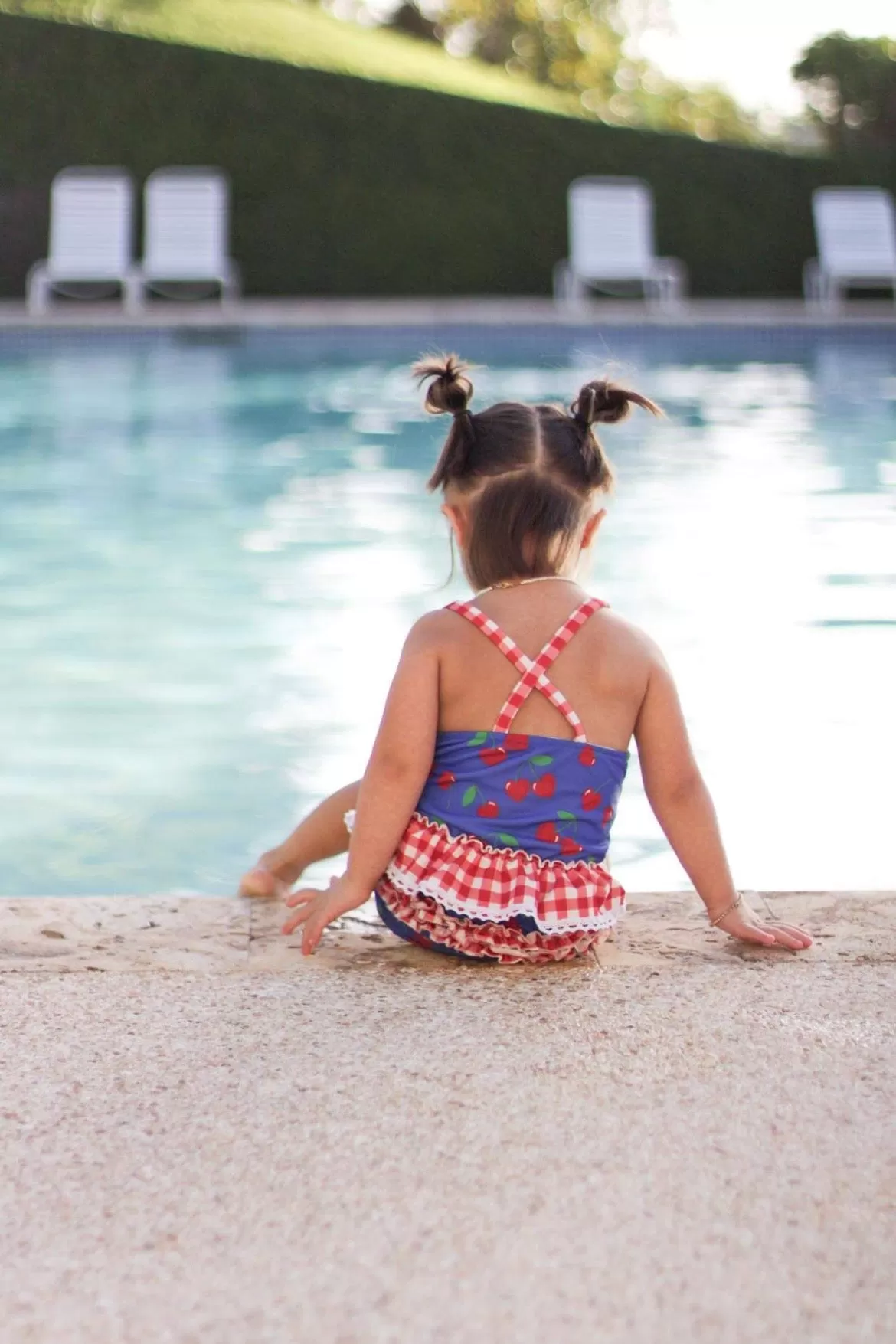 Bright Cherries- Ruffle Tankini