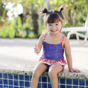 Bright Cherries- Ruffle Tankini