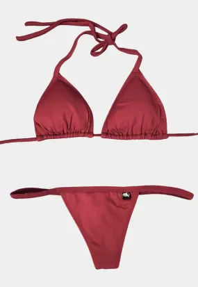 Burgundy Thong Bikini