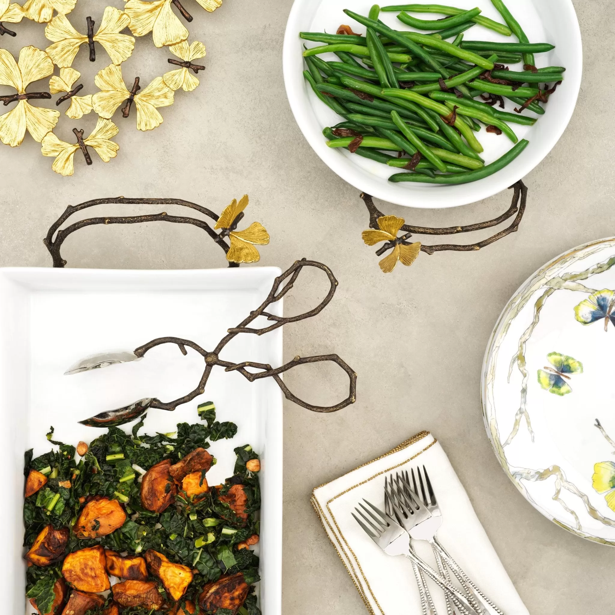 Butterfly Ginkgo Casserole Dish