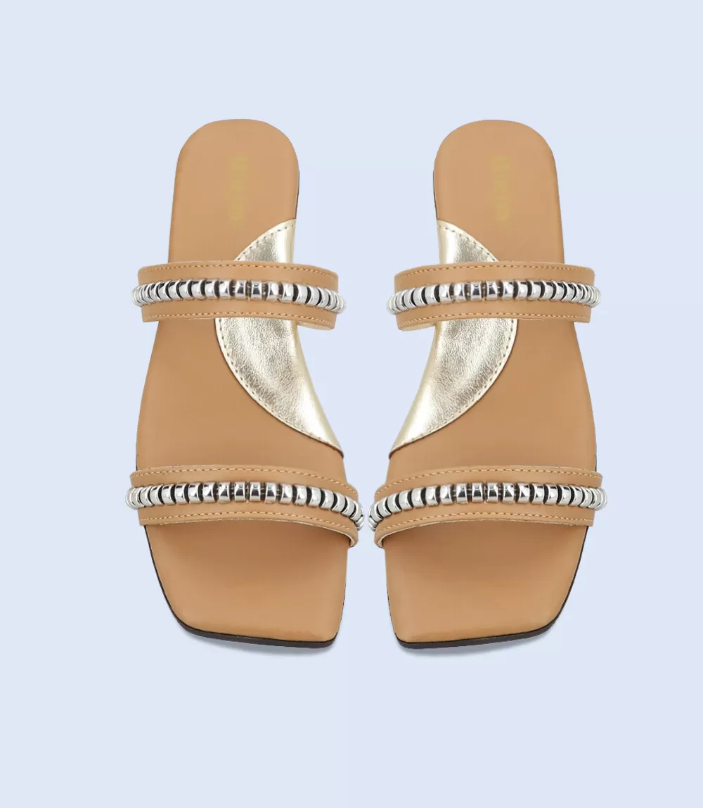 BW8049-BEIGE-Women Casual Slipper