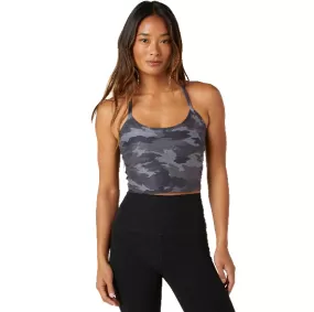 CAMO SPACEDYE SLIM RACERBACK CROPPED TANK