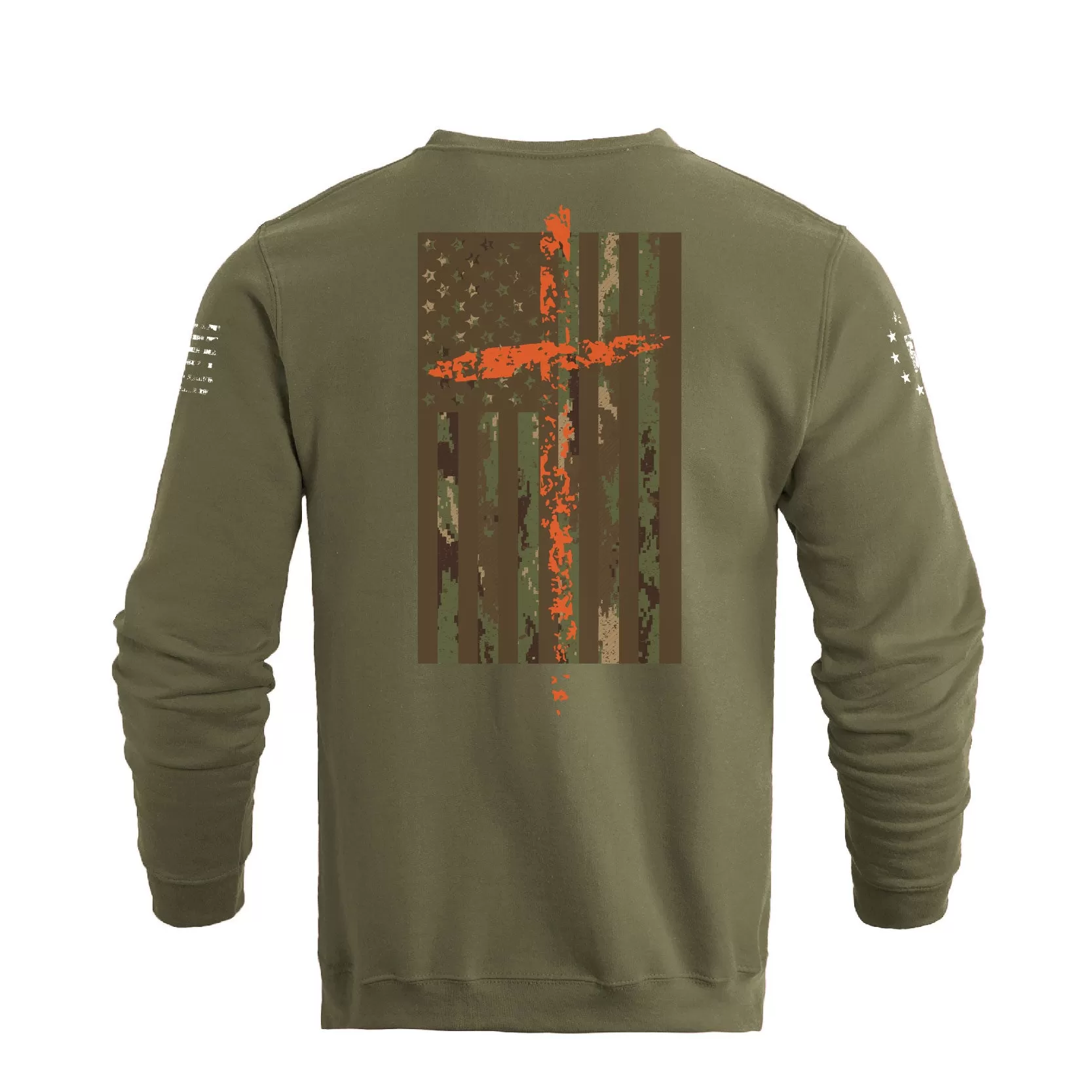 CAMO USA FLAG CROSS SWEATSHIRT