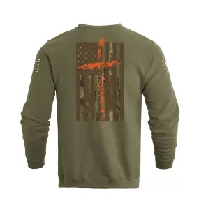 CAMO USA FLAG CROSS SWEATSHIRT