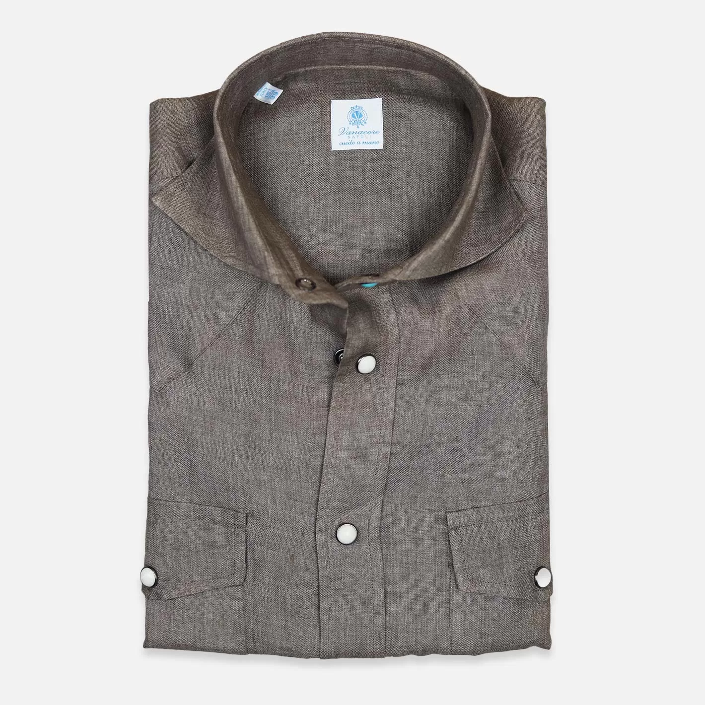 Capuccino Brown Linen Rodeo Shirt