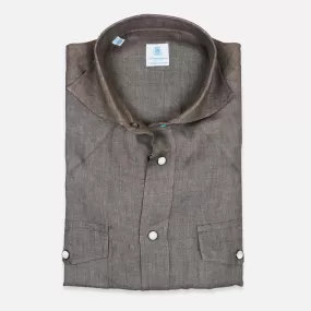 Capuccino Brown Linen Rodeo Shirt