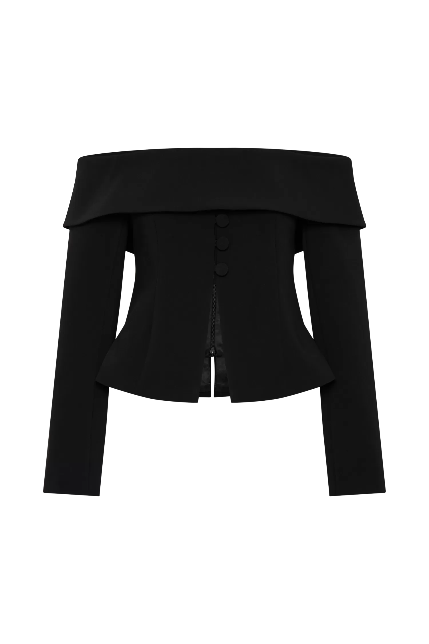 Celene Off Shoulder Jacket - Black