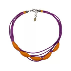 Character Pod necklace in Purple / Orange