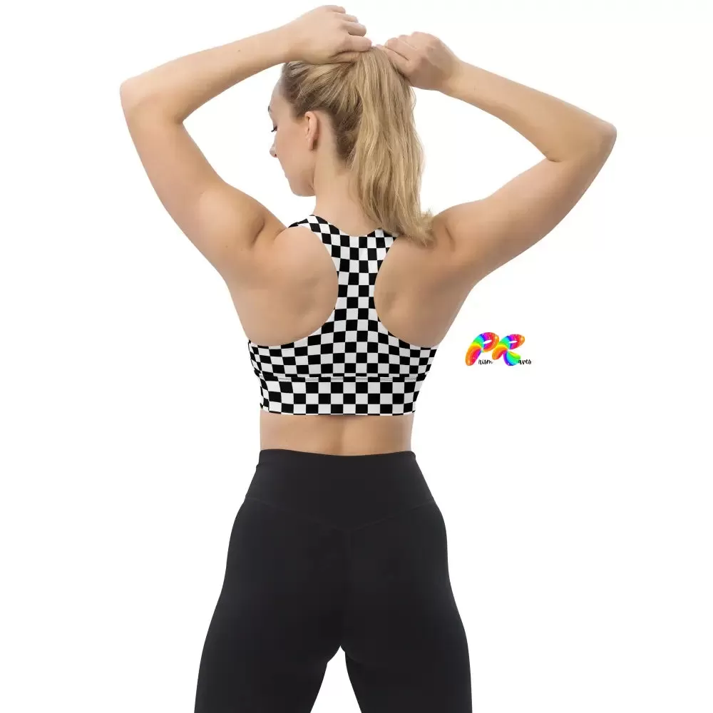 Checkered Longline Sports Bra