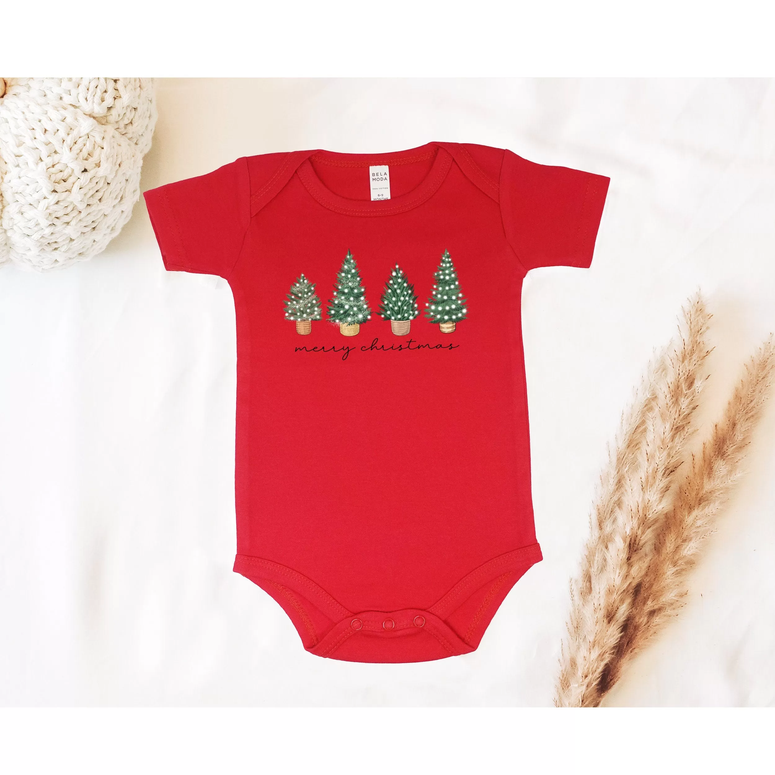 Christmas Trees Baby Bodysuit