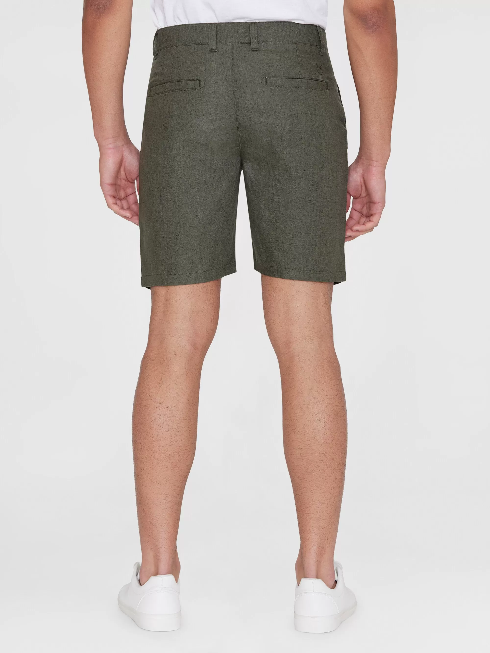 CHUCK regular linen shorts - GOTS/Vegan - Burned Olive