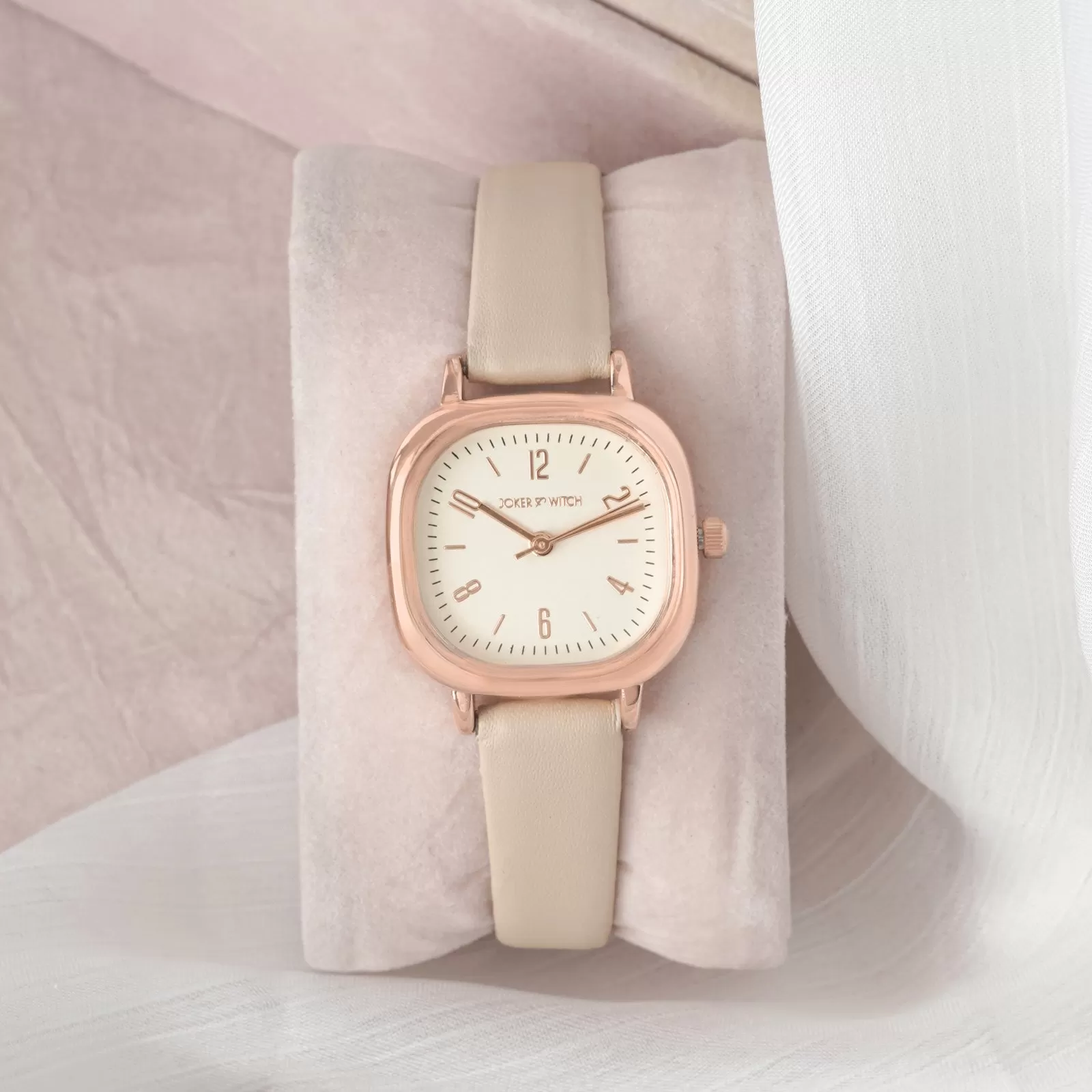 Cinque Rosegold Beige PU Strap Watch