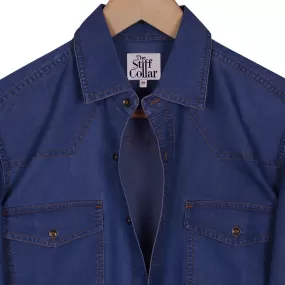 Classic Blue Indigo Washed Denim Shirt