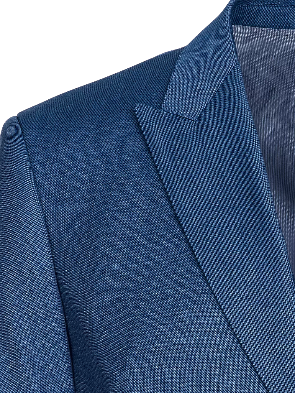 Classic Fit Sharkskin Double Breasted Peak Lapel Suit Jacket - Slate Blue