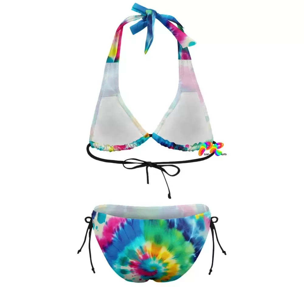 Color Swirl Tie Dye Plus Size Bikini