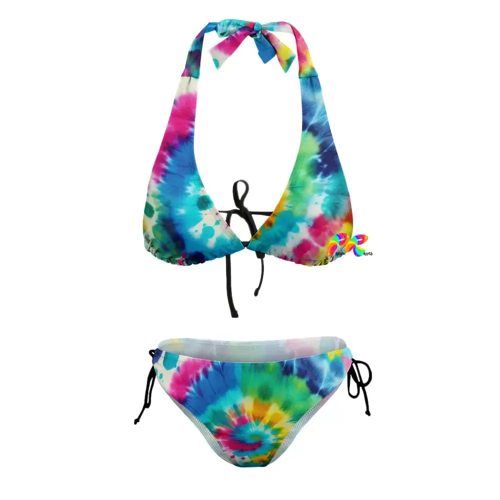 Color Swirl Tie Dye Plus Size Bikini