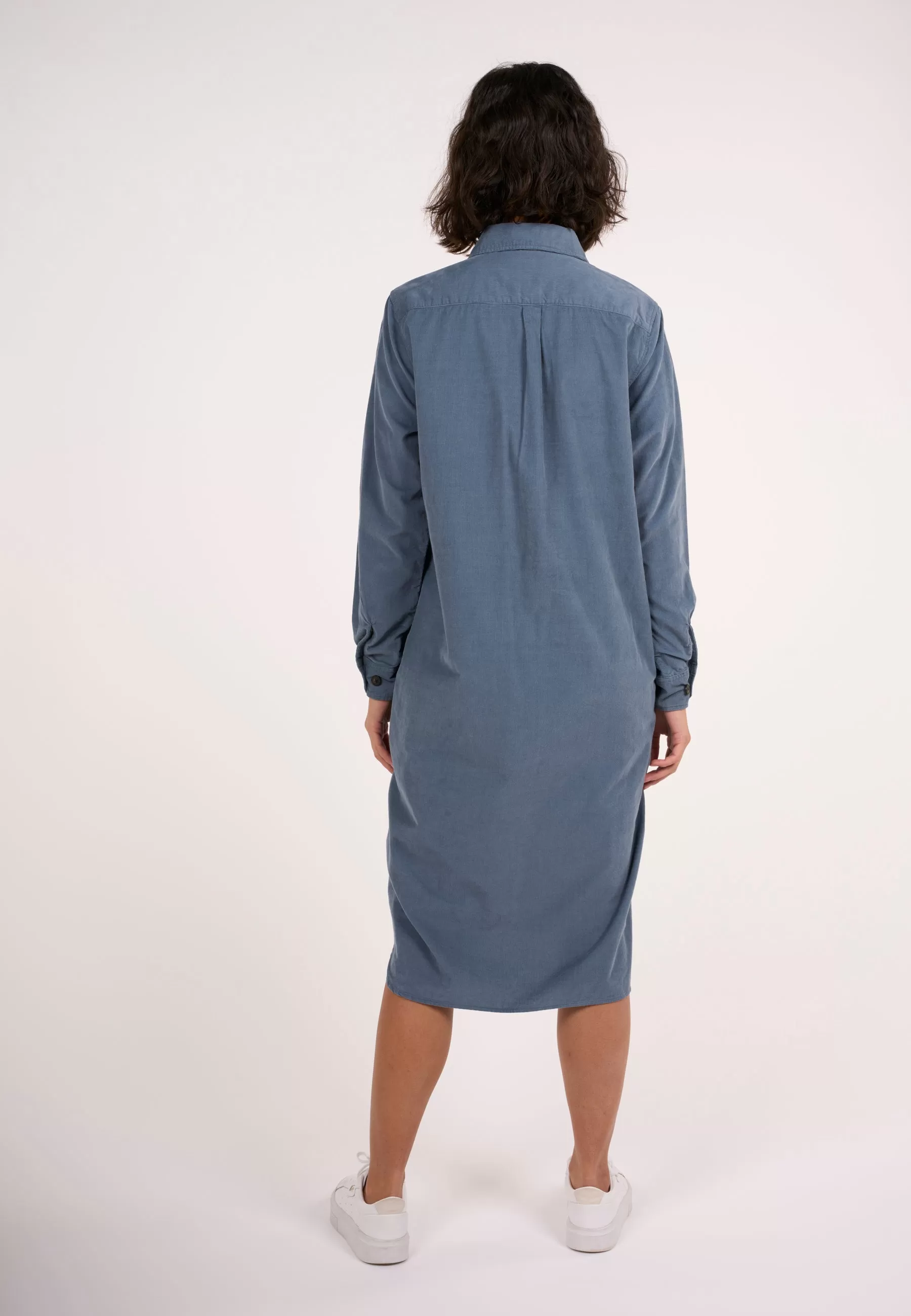 Corduroy shirt dress - China Blue