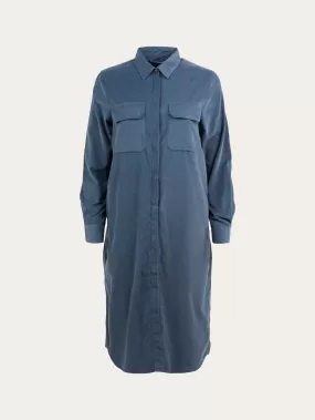 Corduroy shirt dress - China Blue