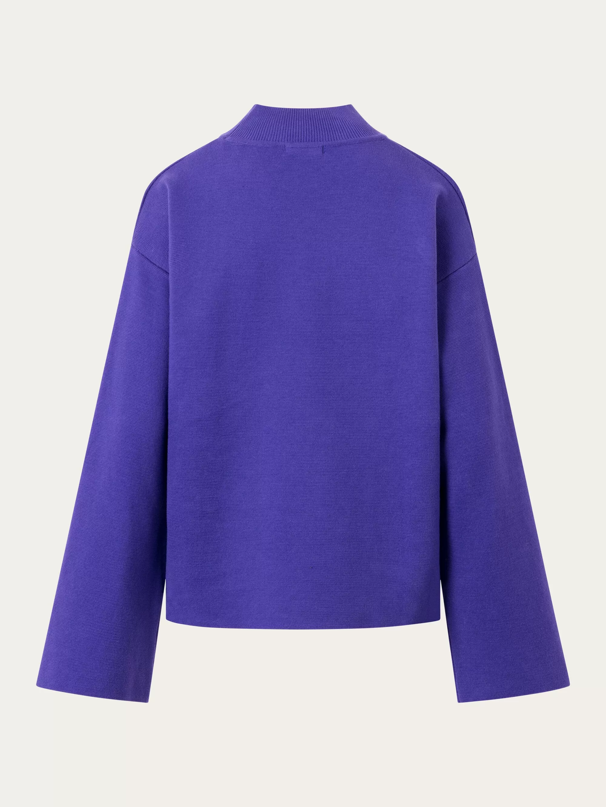 Cotton high neck knit - Deep Purple