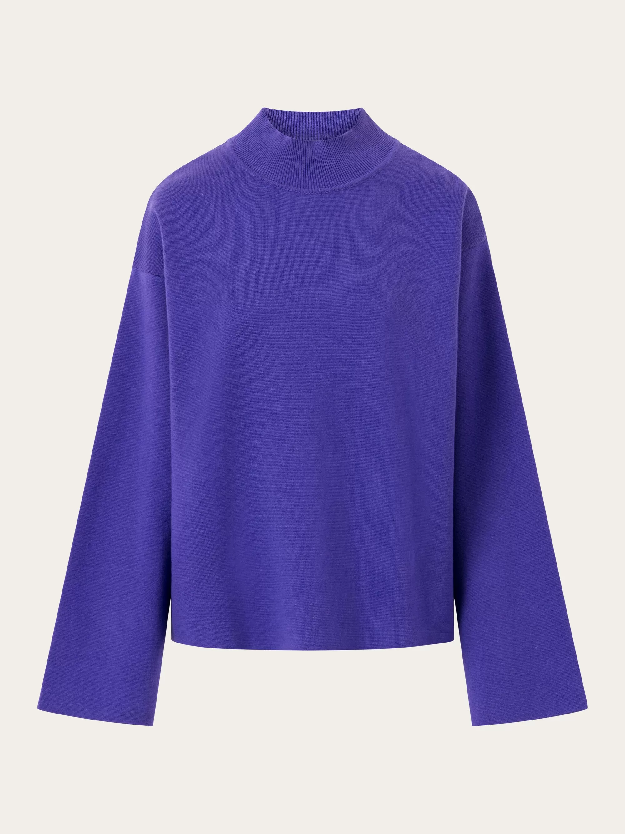 Cotton high neck knit - Deep Purple