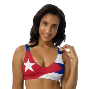 Cuba Flag Print Bikini Top / Recycled Padded Bikini Top