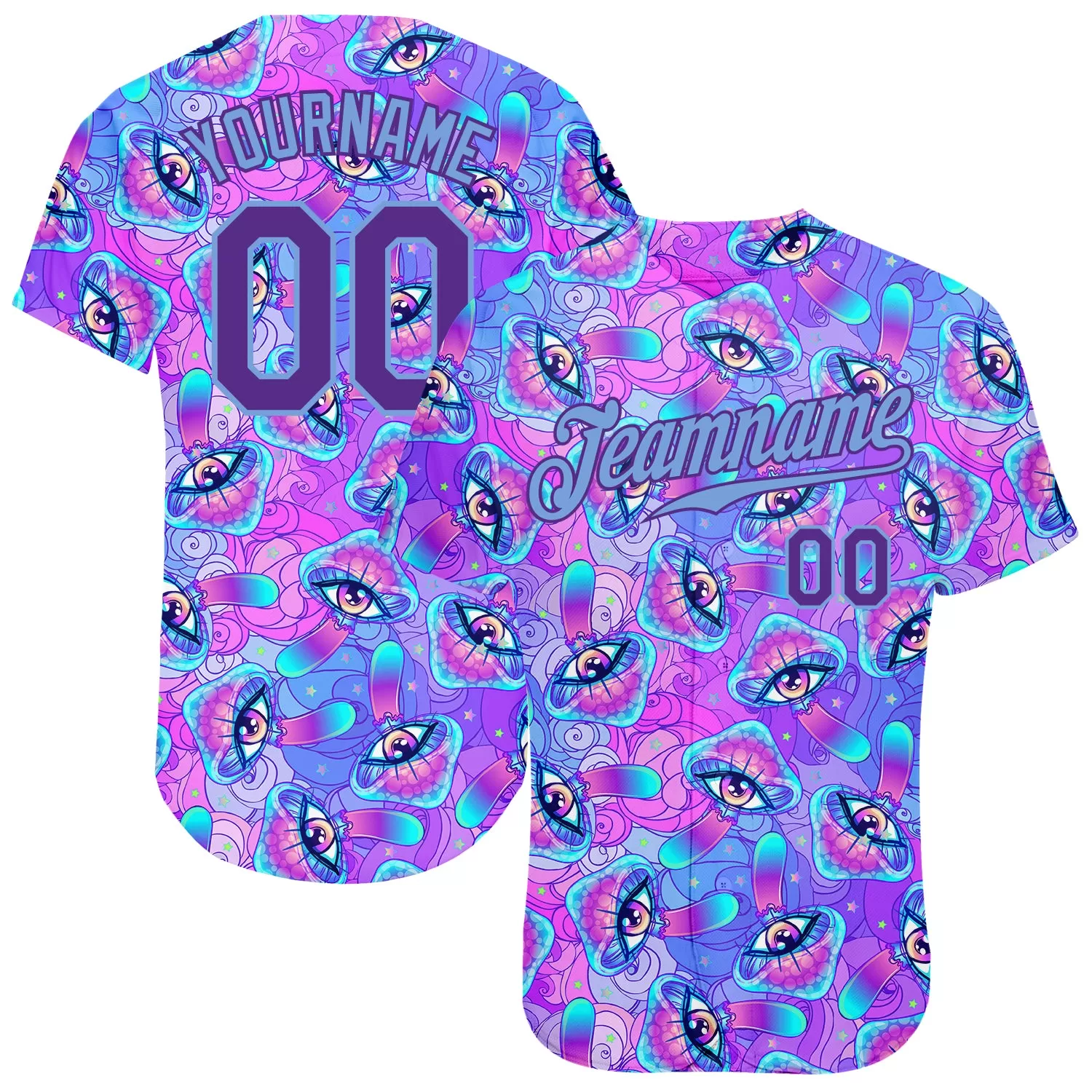 Custom 3D Pattern Design Magic Mushrooms Psychedelic Hallucination Authentic Baseball Jersey