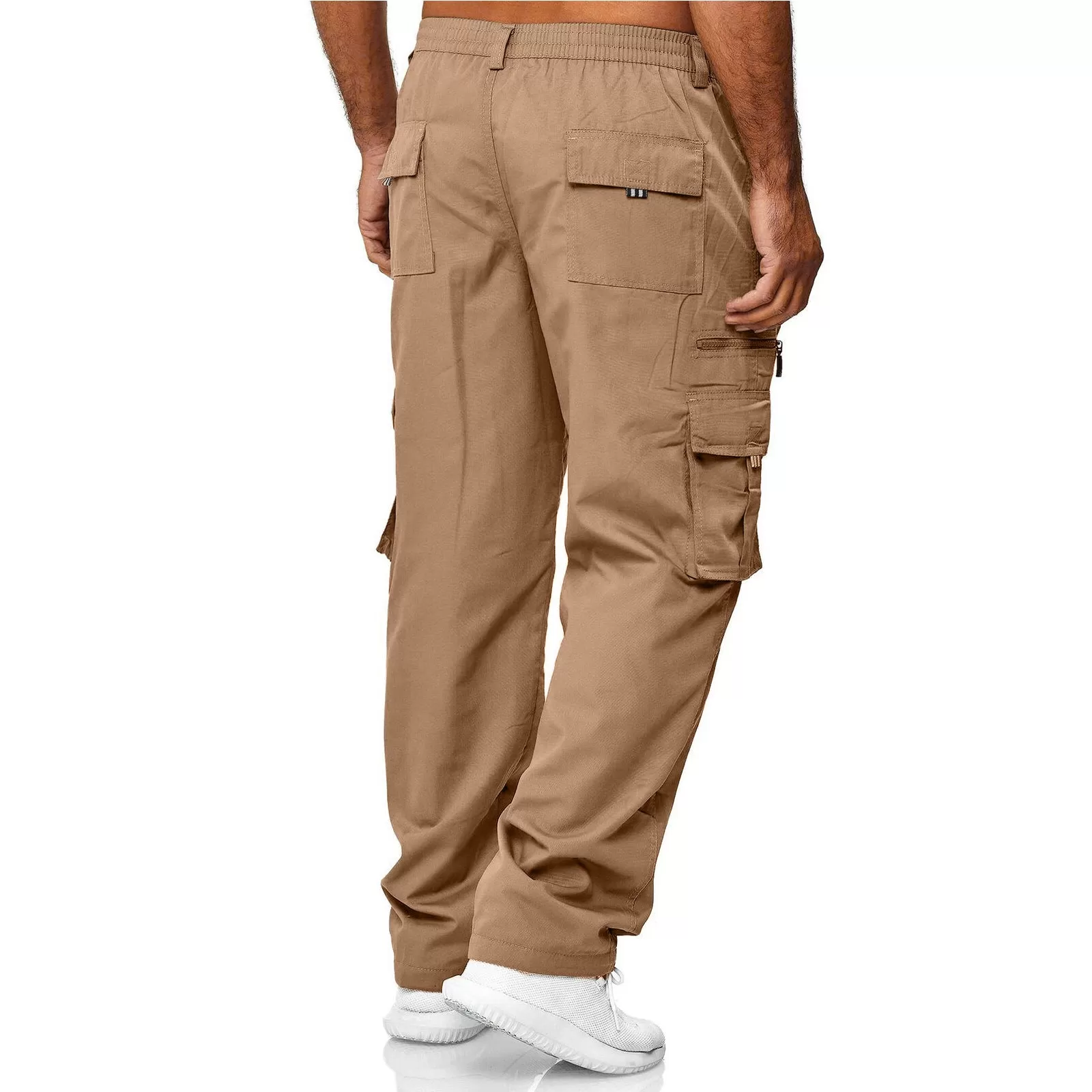 CUSUAL LOOSE ZIPPER MULTI-POCKETS CARGO PANTS