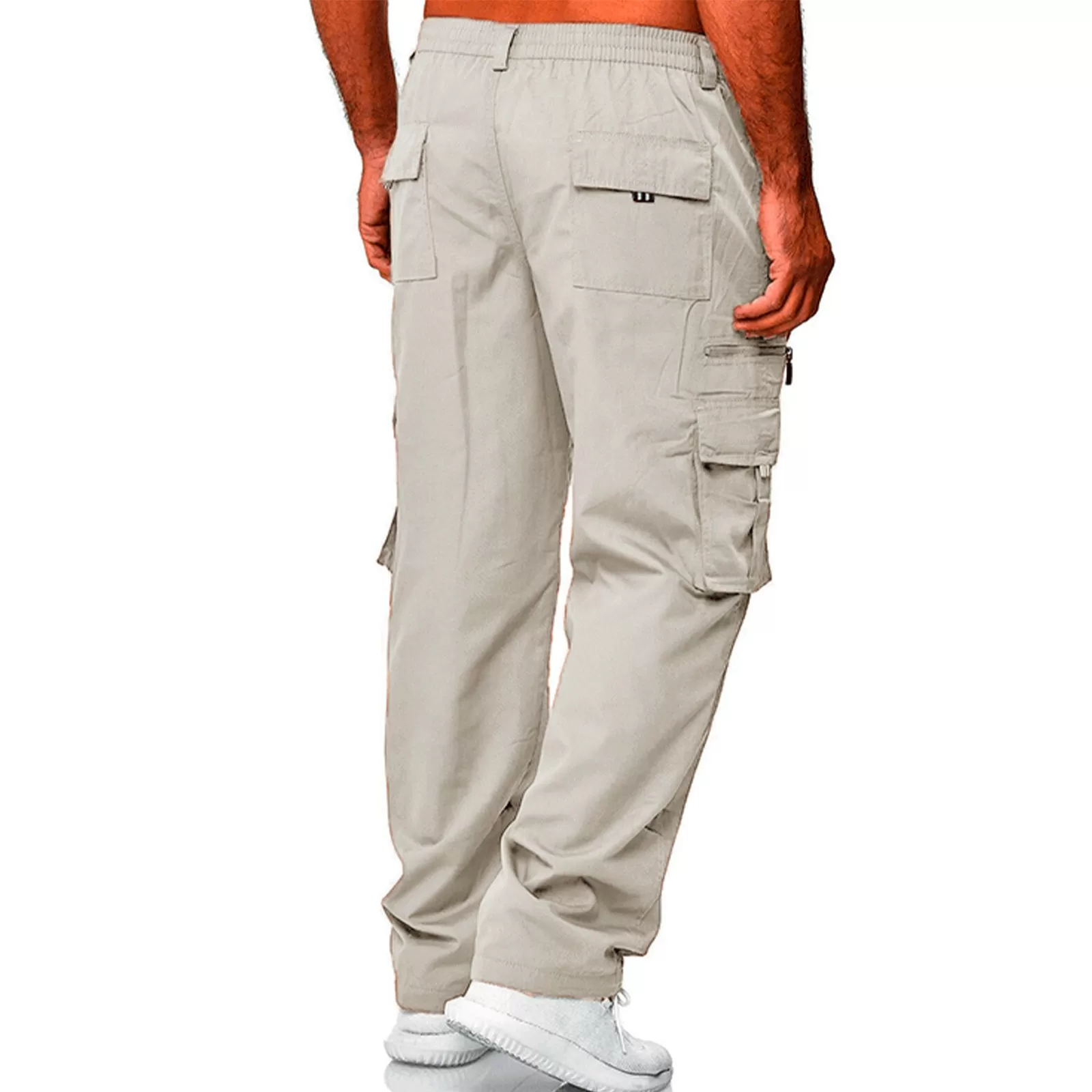 CUSUAL LOOSE ZIPPER MULTI-POCKETS CARGO PANTS