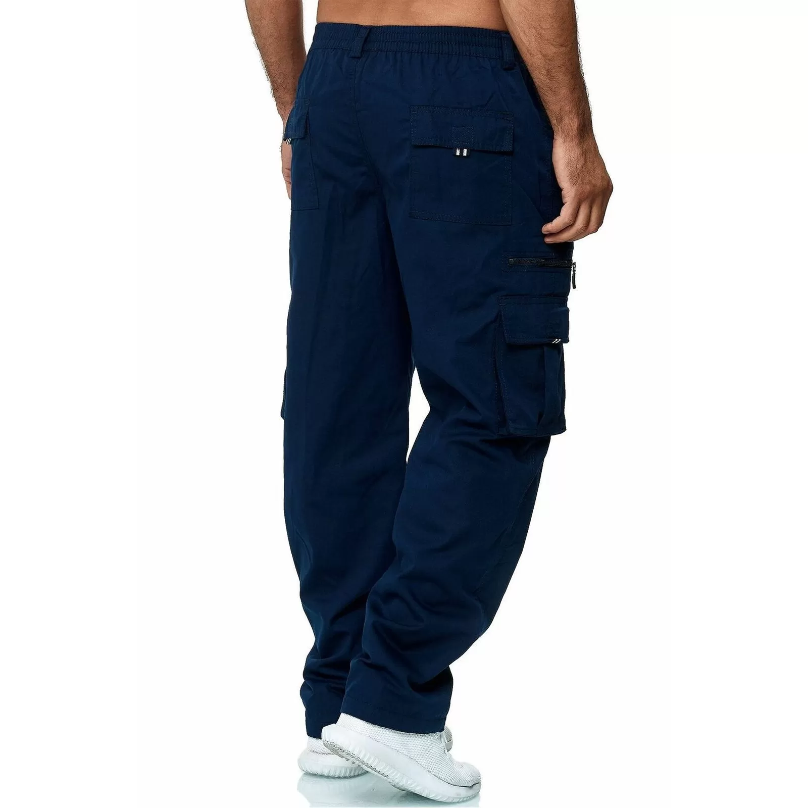 CUSUAL LOOSE ZIPPER MULTI-POCKETS CARGO PANTS