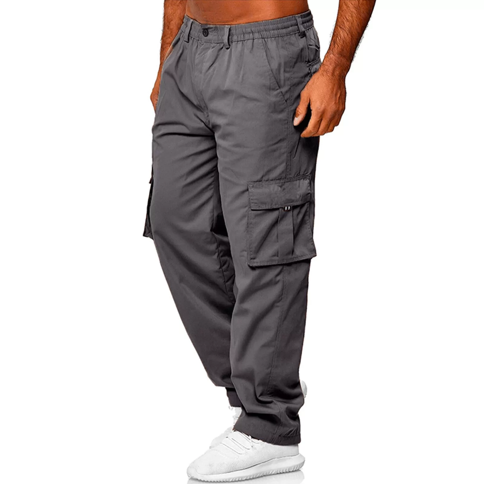 CUSUAL LOOSE ZIPPER MULTI-POCKETS CARGO PANTS