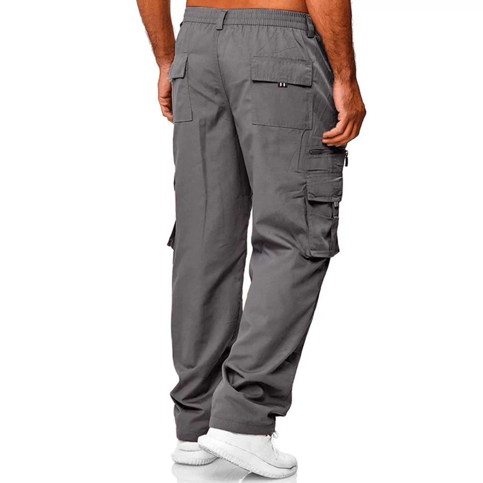 CUSUAL LOOSE ZIPPER MULTI-POCKETS CARGO PANTS