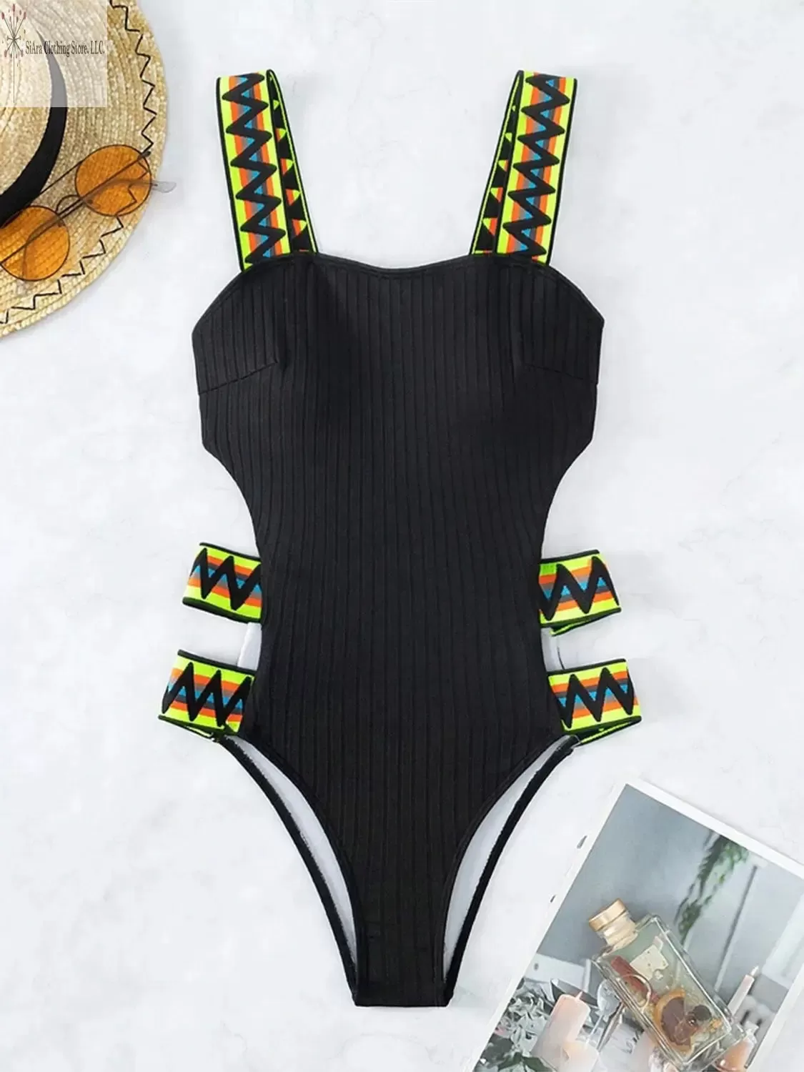 Cutout Swimwear Wide Strap