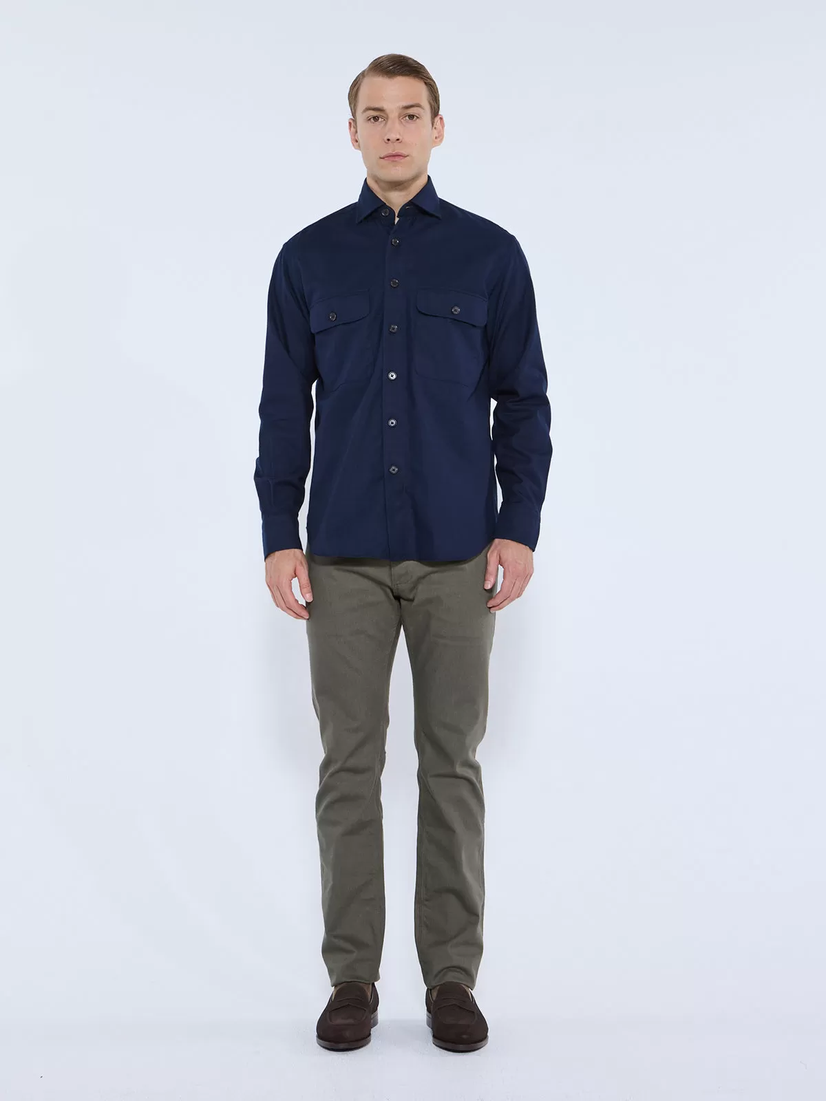 Dark Navy Double Pocket Overshirt