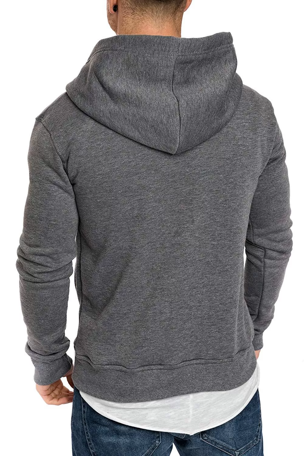 DRAWSTRING SHAWL COLLAR POCKET HOODIE