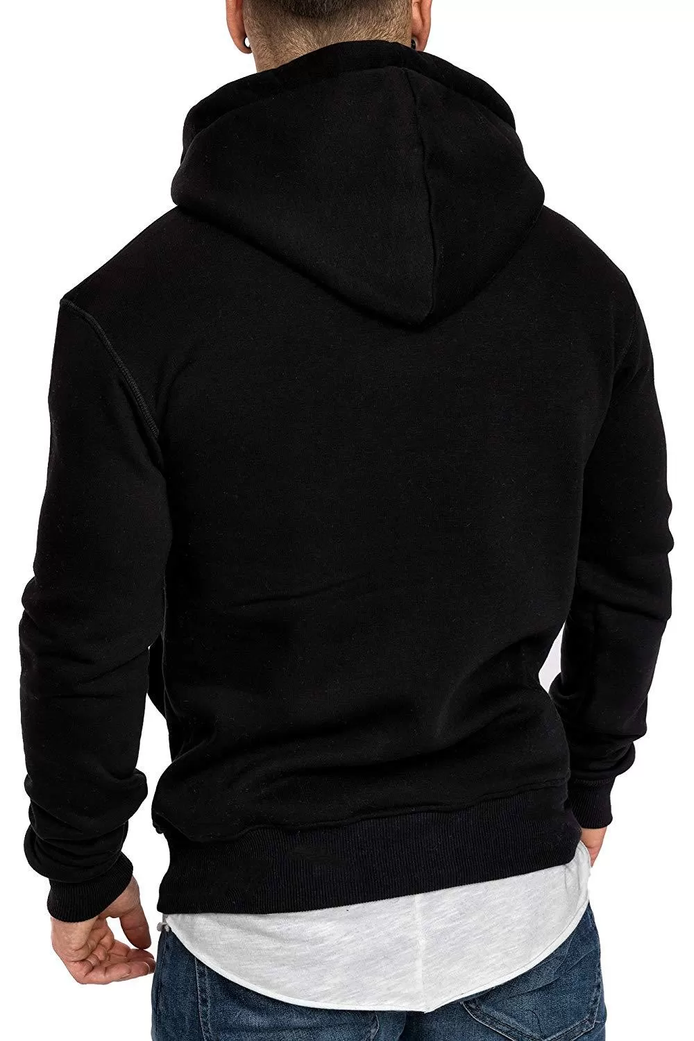 DRAWSTRING SHAWL COLLAR POCKET HOODIE