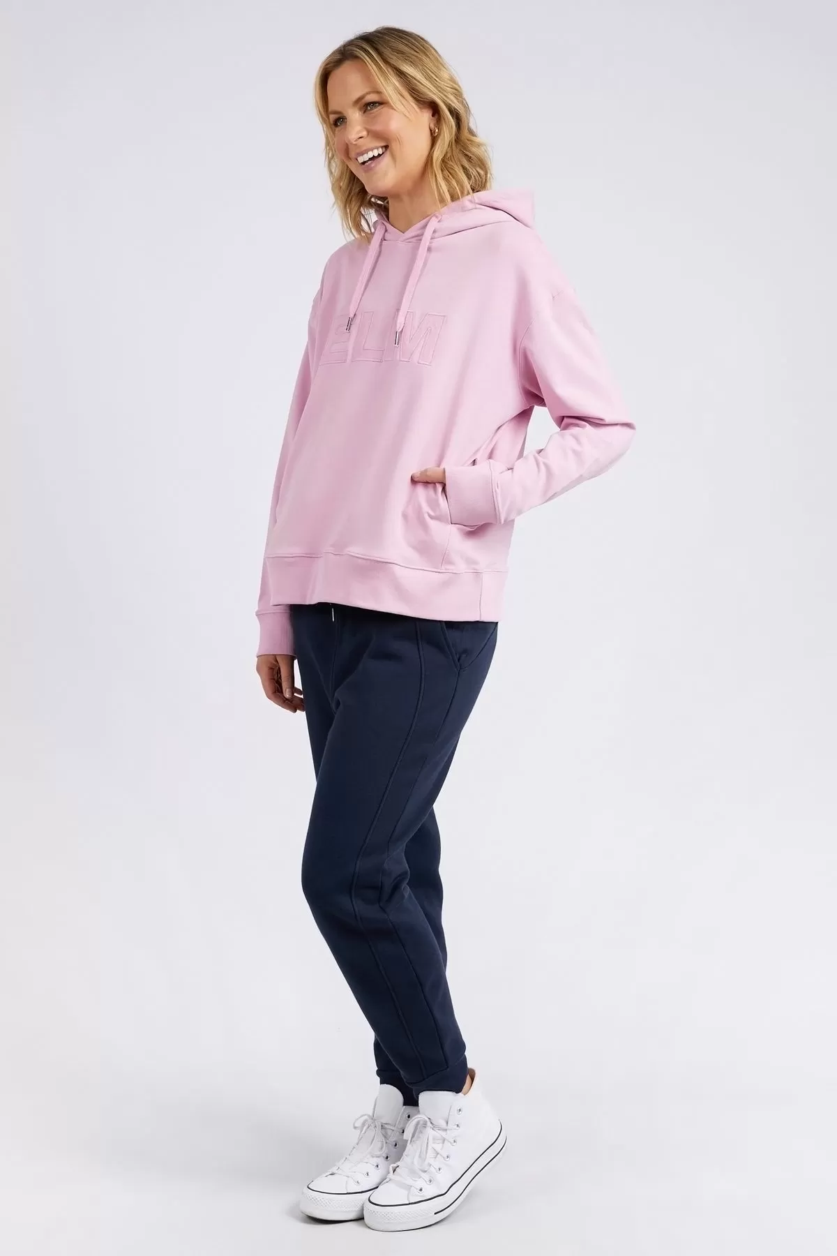 Elm Applique Hoody - Peony Pink