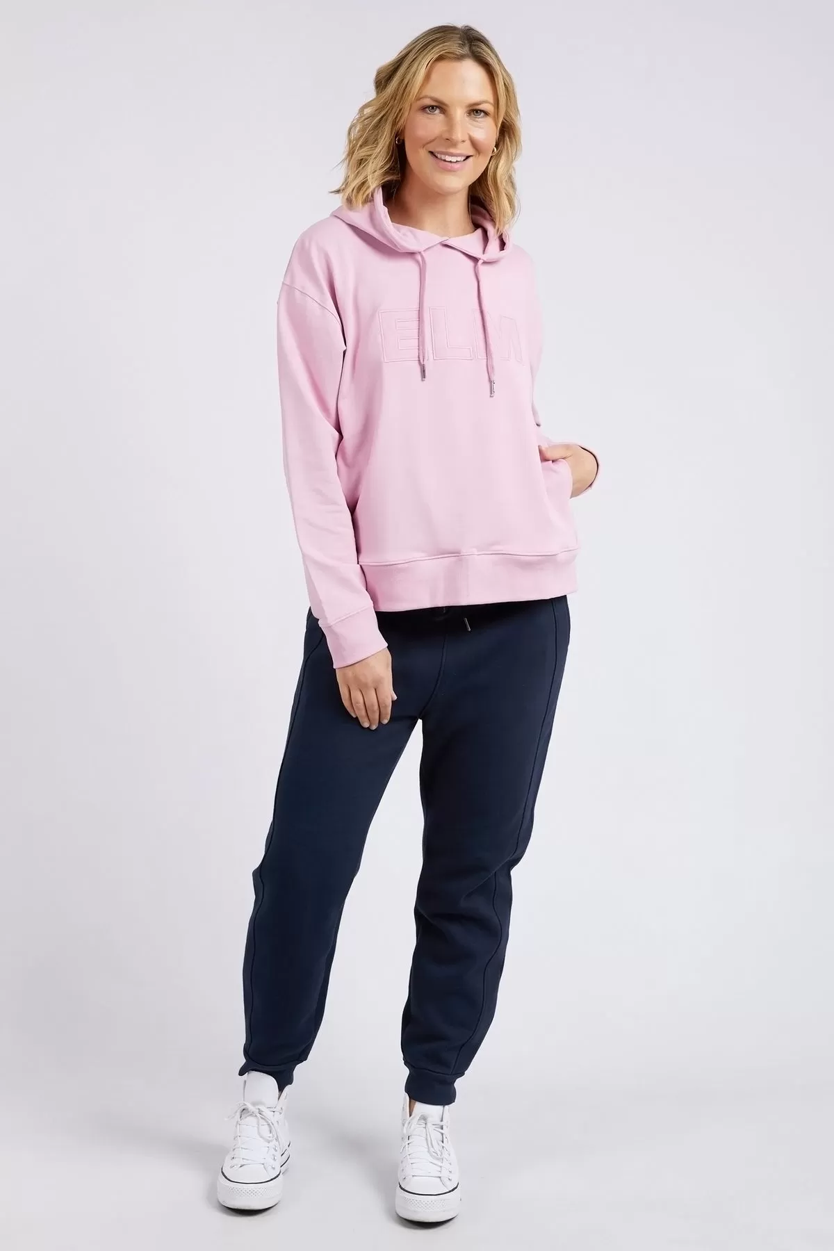 Elm Applique Hoody - Peony Pink