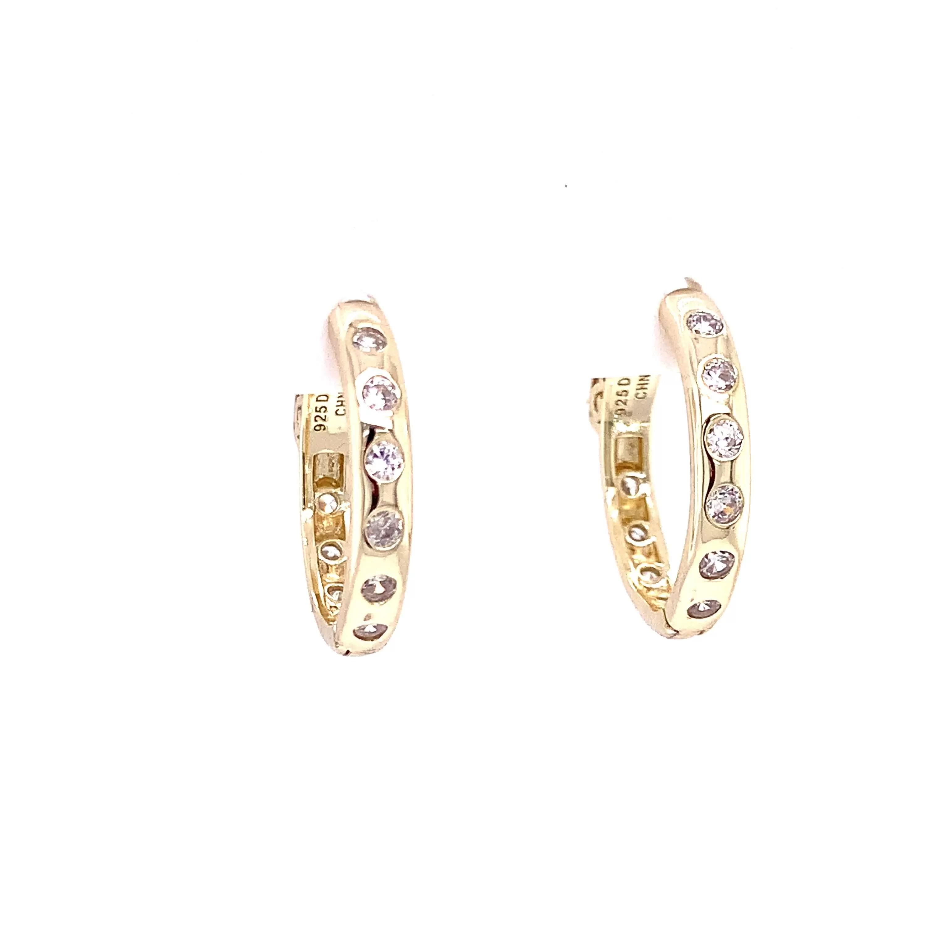 Embellished CZ Hoop Earrings